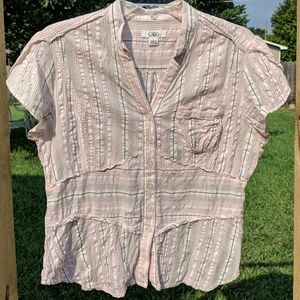 Cato form-fitting button down top